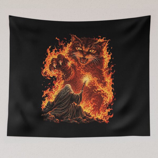 Item preview, Fire Cat Wizard designed and sold by barnetcraigt.