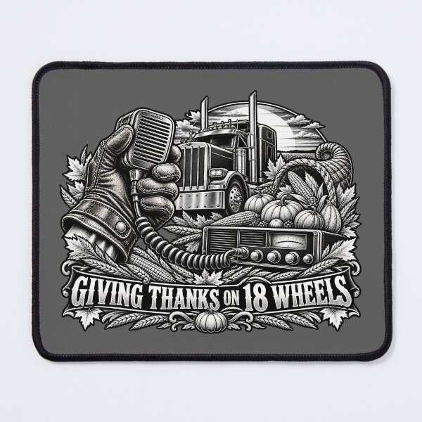 Item preview, Giving Thanks On 18 Wheels Fall Trucker designed and sold by NomadForge.