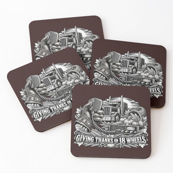 Item preview, Giving Thanks On 18 Wheels Fall Trucker designed and sold by NomadForge.