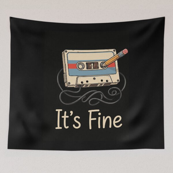 Item preview, Retro Cassette Tape  It's Fine 90s Music Vibe  designed and sold by Designart68.