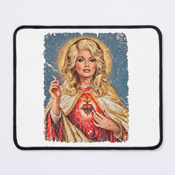 Item preview, Saint Dolly Parton Sacred Heart Smoking Religious Icon Vintage designed and sold by PunPals-Art.