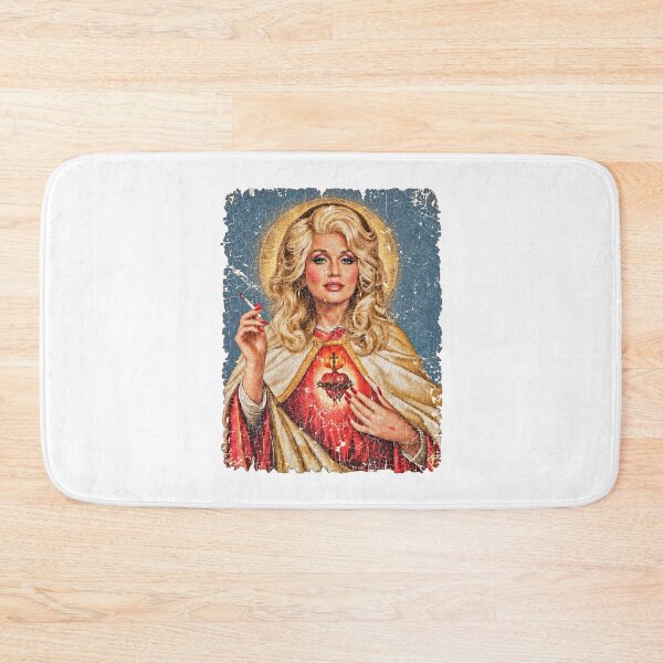 Item preview, Santa Dolly Parton Sagrado Corazón Fumando Icono Religioso Vintage designed and sold by PunPals-Art.