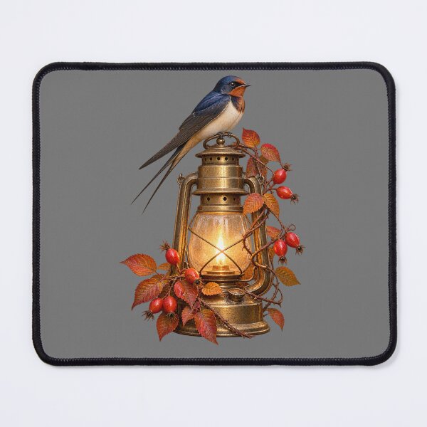 Item preview, Barn Swallow on an Autumn Lantern designed and sold by Golden Era Studio.