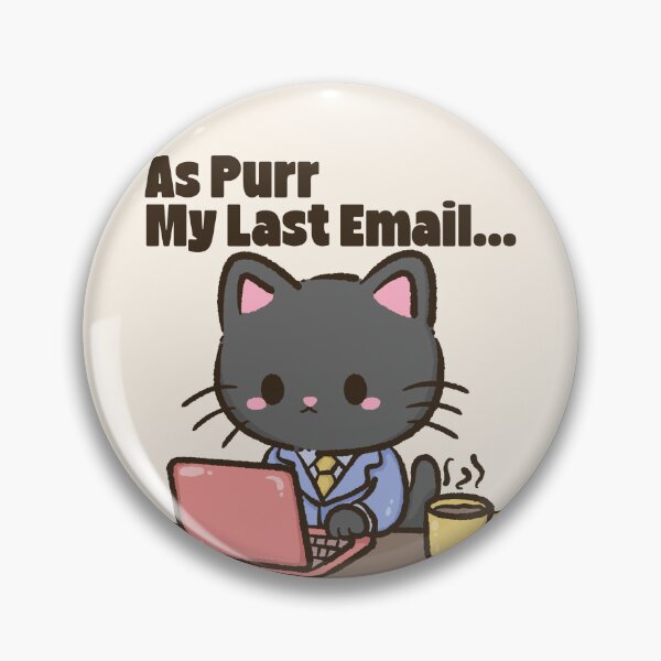 Item preview, Kawaii Office Black Cat - As Purr My Last Email designed and sold by legendaryskins.