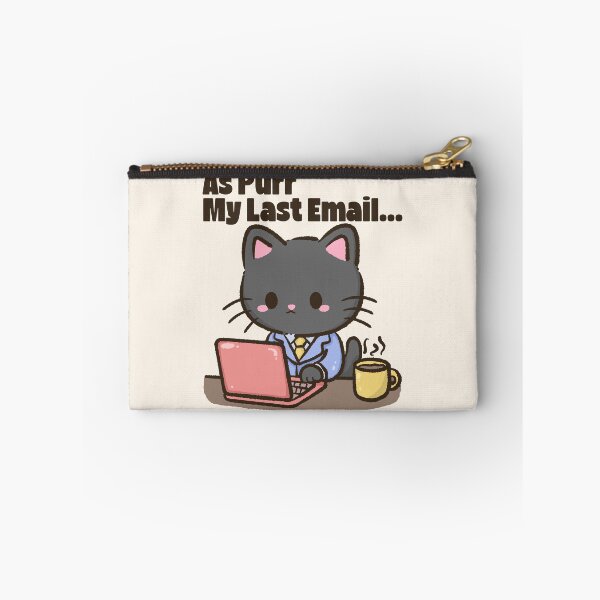 Item preview, Kawaii Office Black Cat - As Purr My Last Email designed and sold by legendaryskins.
