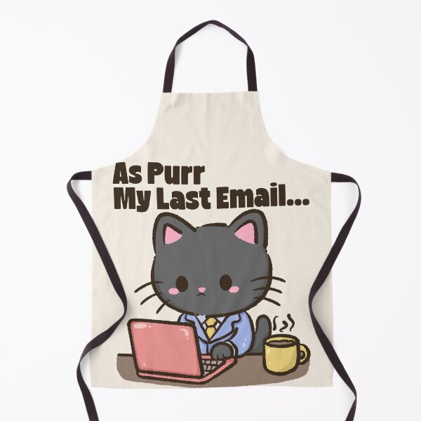 Item preview, Kawaii Office Black Cat - As Purr My Last Email designed and sold by legendaryskins.