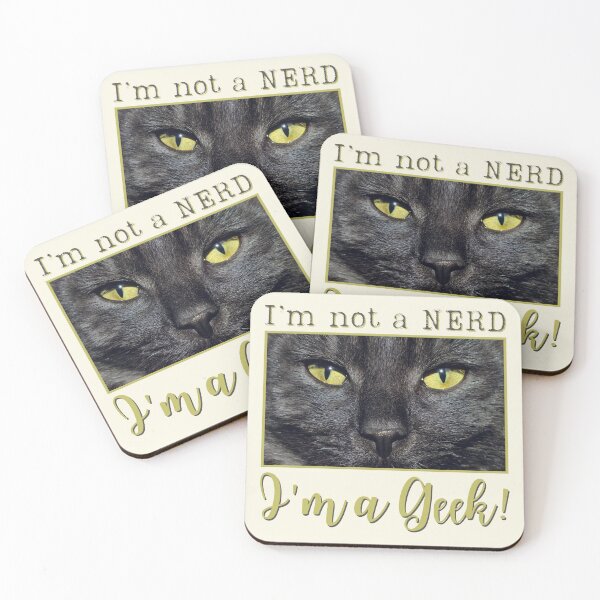 Item preview, Black Cat Green Eyes Nerd Geek Color Scheme #02 designed and sold by Jack Quenty • Photography & The First Class Urban Brand.