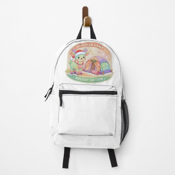 Item preview, Reindeer Camp Holiday Edition Pastel Outdoor Adventure Badge designed and sold by GabeMountainArt.