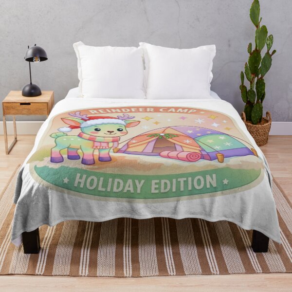 Item preview, Reindeer Camp Holiday Edition Pastel Outdoor Adventure Badge designed and sold by GabeMountainArt.