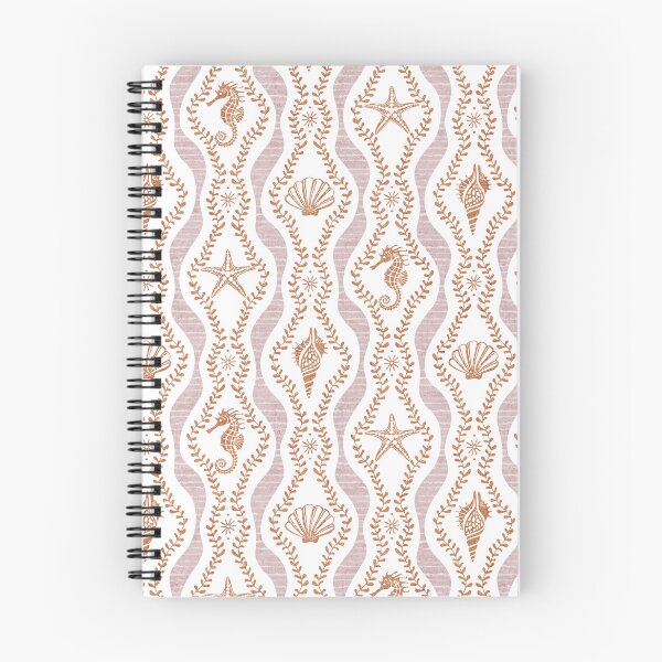 Item preview, Seahorses Shells And Starfish And Wavy Seaweed In Dusty Pink And Terracotta designed and sold by EliveraDesigns.