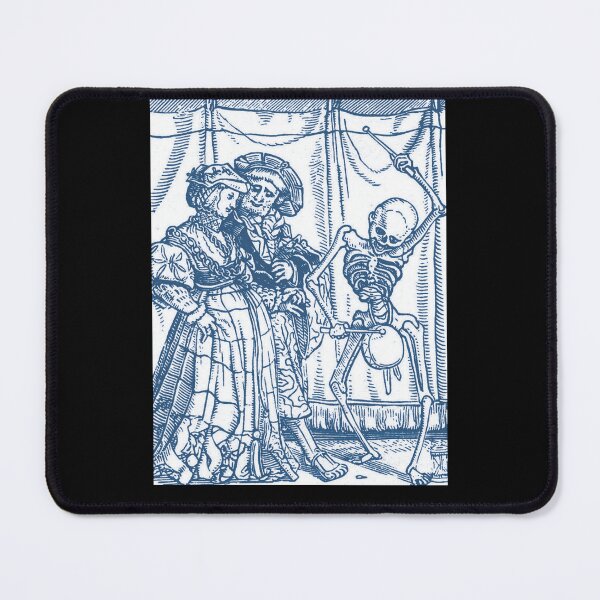 Item preview, Medieval Dance of Death - Danse Macabre Woodcut (blue version) designed and sold by Dungeon-Shop.