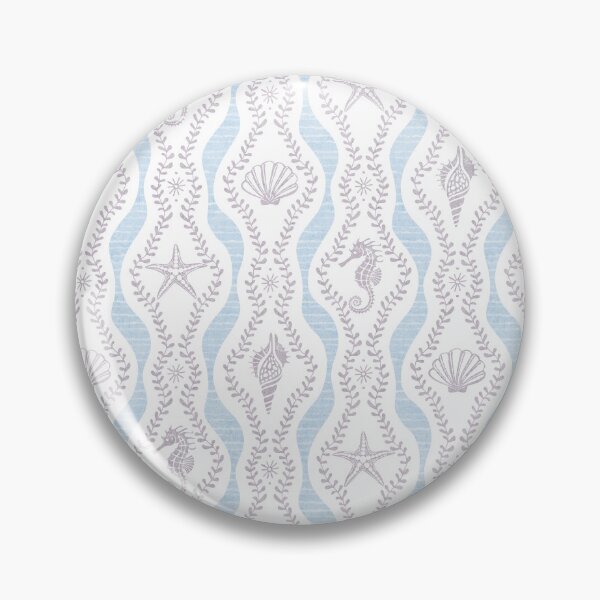 Item preview, Seahorses Shells And Starfish And Wavy Seaweed In Muted Blue And Purple designed and sold by EliveraDesigns.