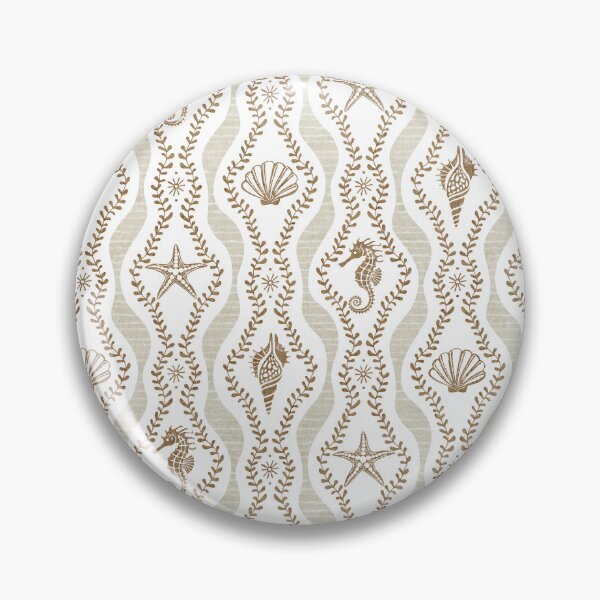 Item preview, Seahorses Shells And Starfish And Wavy Seaweed In Sand And Brown designed and sold by EliveraDesigns.