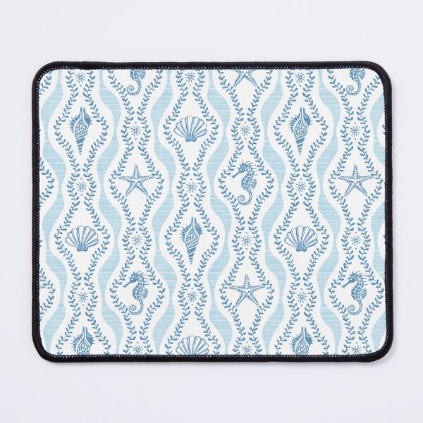 Item preview, Seahorses Shells And Starfish And Wavy Seaweed In Shades Of Blue designed and sold by EliveraDesigns.