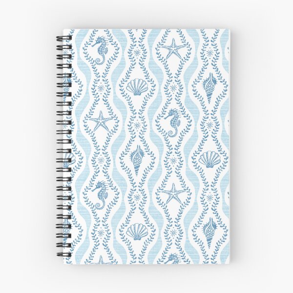 Item preview, Seahorses Shells And Starfish And Wavy Seaweed In Shades Of Blue designed and sold by EliveraDesigns.