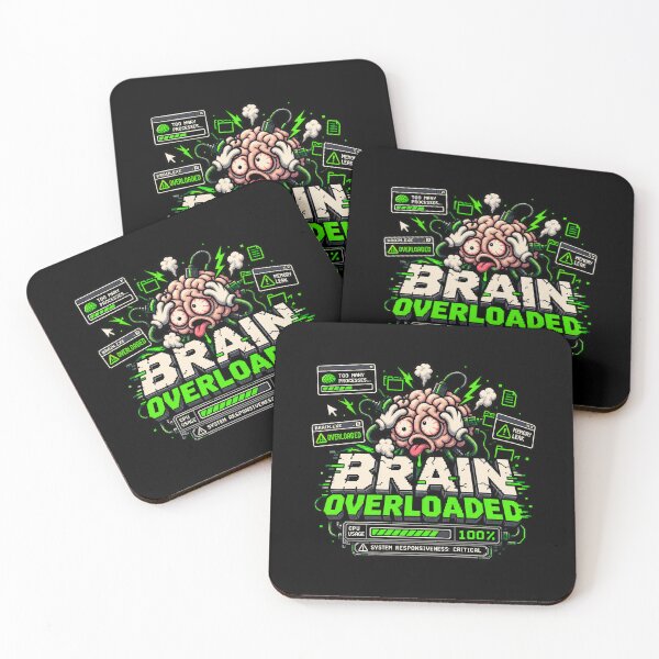 Item preview, Brain Overloaded – CPU 100% Retro Pixel Humor designed and sold by Mad Factory Designs.