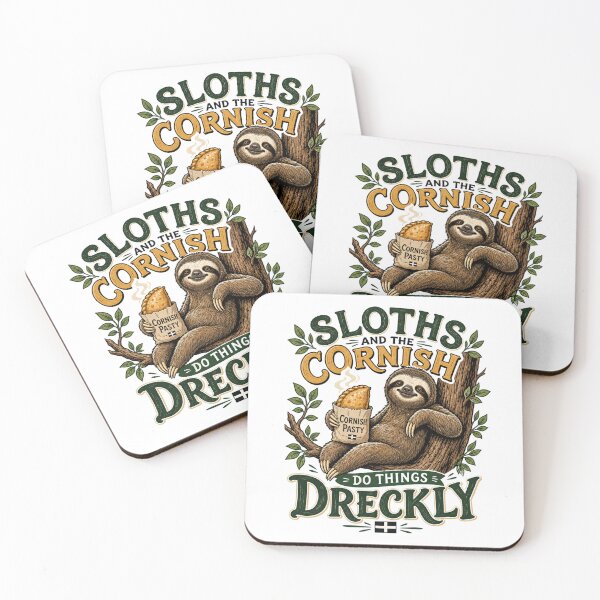 Item preview, Funny Cornish Sloth,Do Things Dreckly Cornish Pasty,Cornish Dialect Humour Gift designed and sold by Caj77.