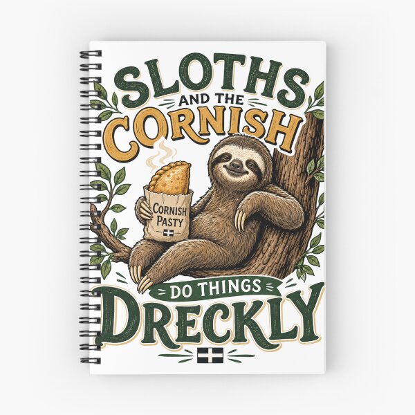 Item preview, Funny Cornish Sloth,Do Things Dreckly Cornish Pasty,Cornish Dialect Humour Gift designed and sold by Caj77.