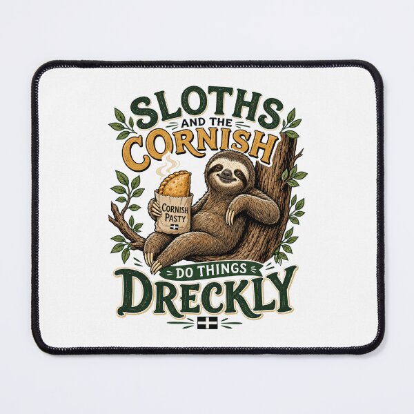 Item preview, Funny Cornish Sloth,Do Things Dreckly Cornish Pasty,Cornish Dialect Humour Gift designed and sold by Caj77.