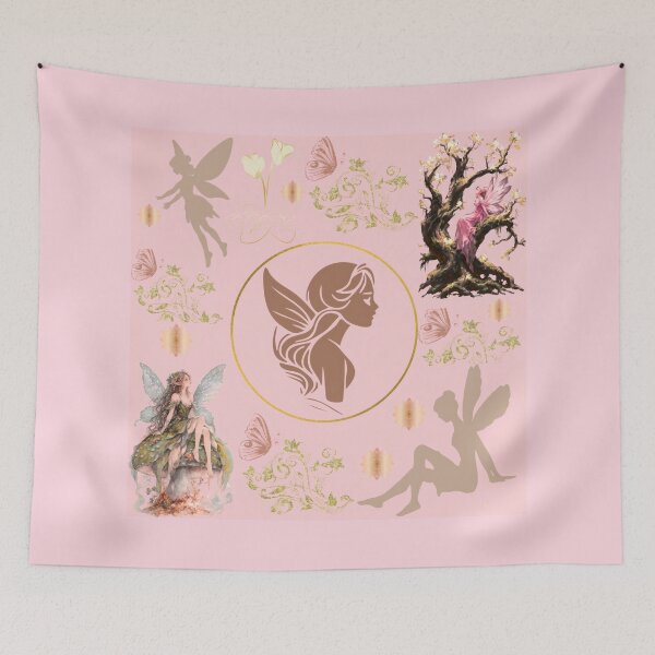 Item preview, Magical pink fairy forest pattern designed and sold by Azurart2.