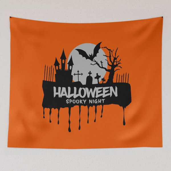 Item preview, Halloween Spooky Night Bat Moon Graveyard designed and sold by Custom Crest.