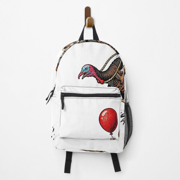 Item preview, Pennywise Riding Giant Turkey Thanksgiving Horror Mashup designed and sold by PunPals-Art.