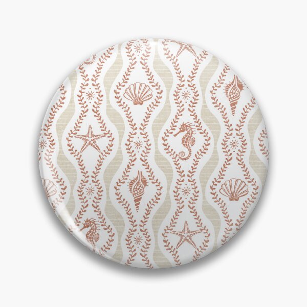 Item preview, Seahorses Shells And Starfish And Wavy Seaweed In Terracotta And Sand designed and sold by EliveraDesigns.