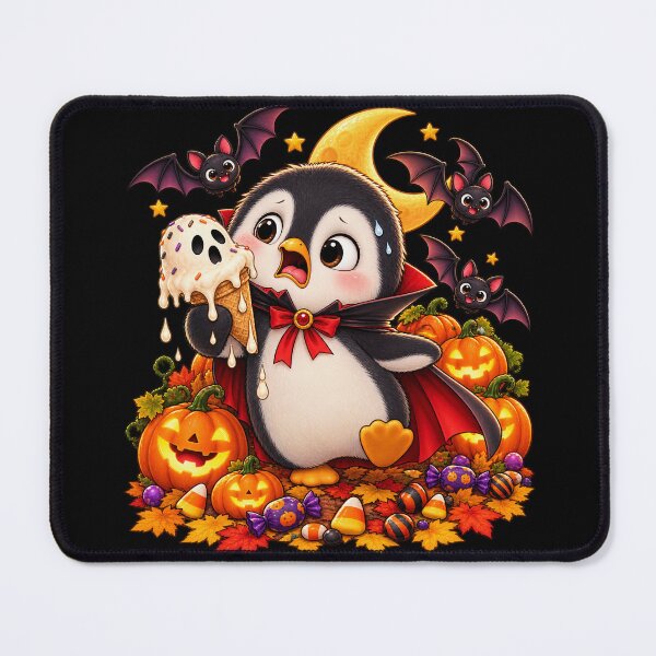 Item preview, Funny Halloween Vampire Penguin – Melting Ghost Ice Cream designed and sold by Haji  Kamora.