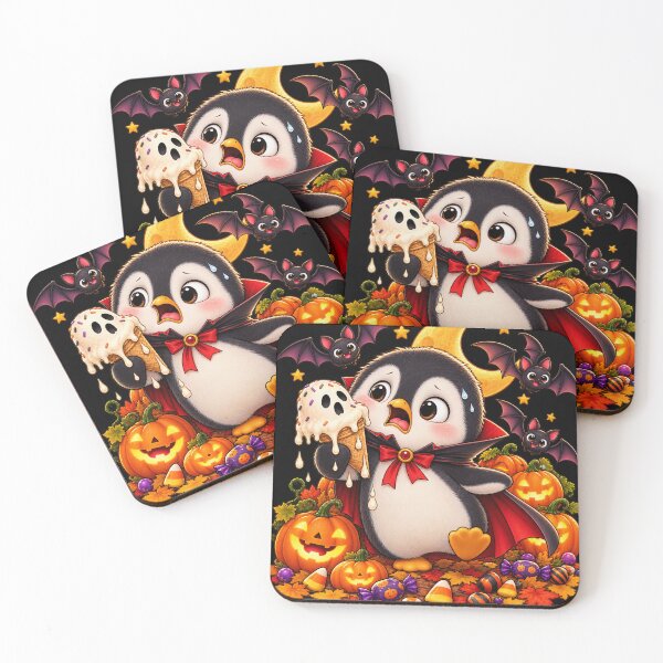 Item preview, Funny Halloween Vampire Penguin – Melting Ghost Ice Cream designed and sold by Haji  Kamora.