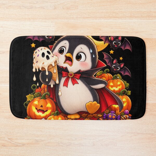 Item preview, Funny Halloween Vampire Penguin – Melting Ghost Ice Cream designed and sold by Haji  Kamora.