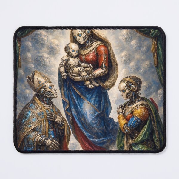 Item preview, The Sistine Cyborg Madonna — Cyber Renaissance Fine Art Poster designed and sold by DMarquiseArt.