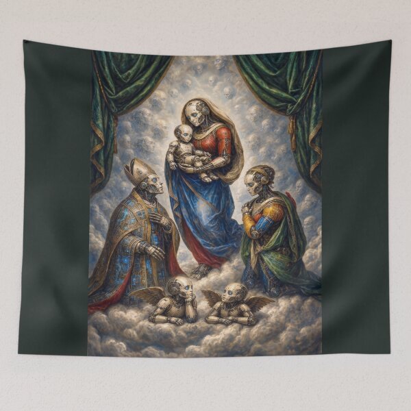 Item preview, The Sistine Cyborg Madonna — Cyber Renaissance Fine Art Poster designed and sold by DMarquiseArt.