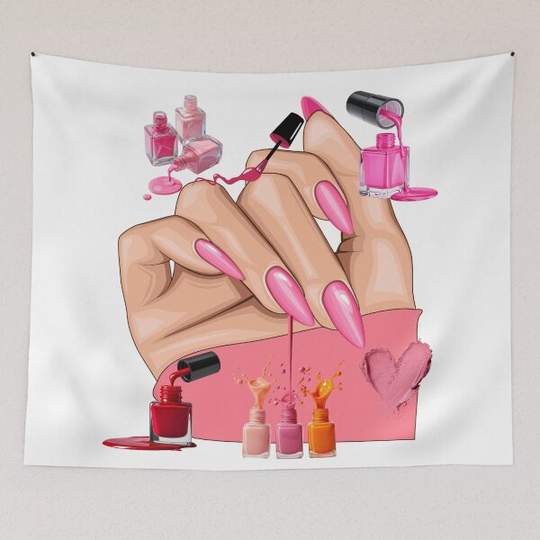 Item preview, Glamorous Nail Polish & Manicure – Pink Beauty Aesthetic Design designed and sold by GoldenSparkleShop.