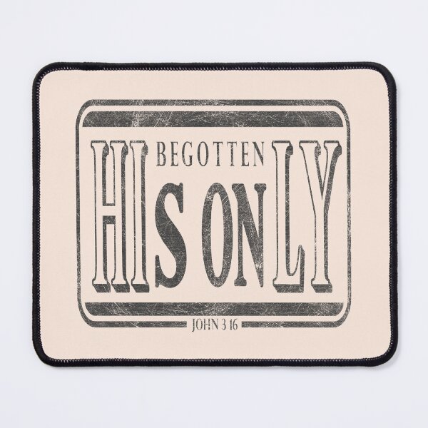 Item preview, His Only Begotten Son | John 3:16 Minimalist Christian Bible Verse Hidden Message Typography | Black Gray designed and sold by ZechJohnRB.