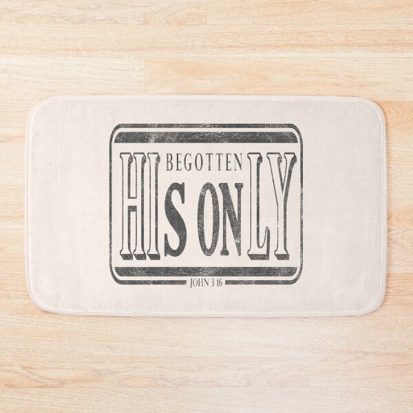 Item preview, His Only Begotten Son | John 3:16 Minimalist Christian Bible Verse Hidden Message Typography | Black Gray designed and sold by ZechJohnRB.