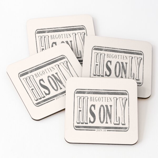 Item preview, His Only Begotten Son | John 3:16 Minimalist Christian Bible Verse Hidden Message Typography | Black Gray designed and sold by ZechJohnRB.