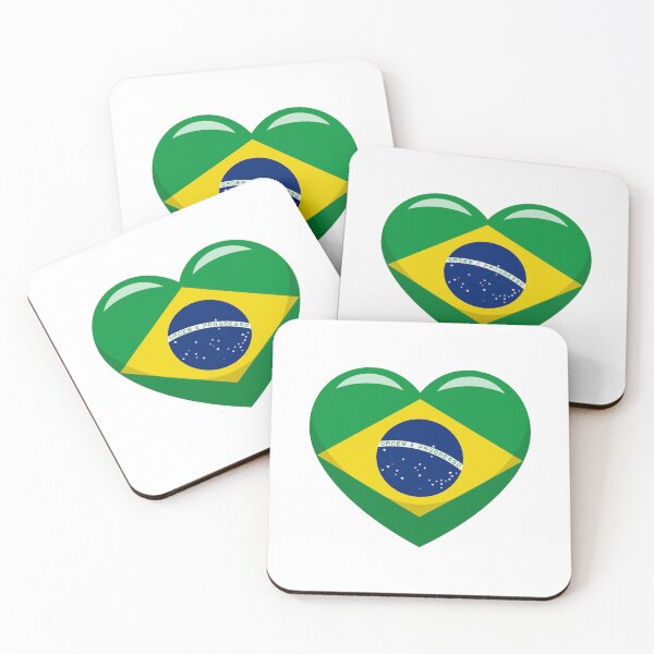 Item preview, Brazilian Flag Heart / I Love Brazil (On White) designed and sold by STUDIO-72.