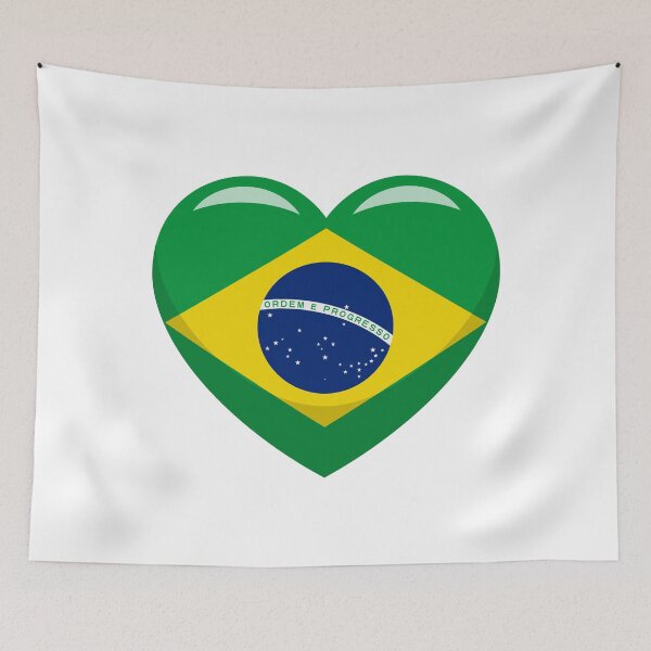 Item preview, Brazilian Flag Heart / I Love Brazil (On White) designed and sold by STUDIO-72.
