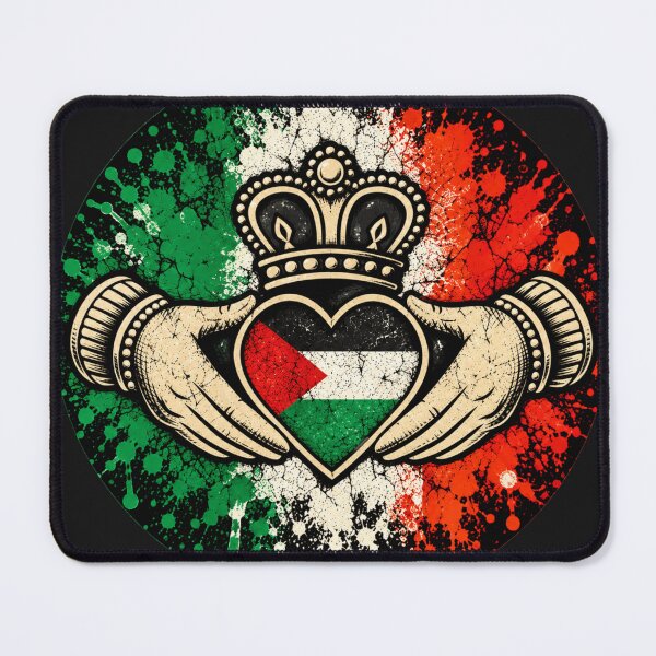 Item preview, Ireland Palestine Solidarity Claddagh Tricolour designed and sold by Urban-Celt.