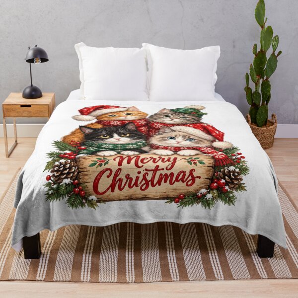 Item preview, Cute Christmas Cats in Festive Sweaters and Santa Hats – Holiday Cat Lover Design designed and sold by SOUFIANE1991.