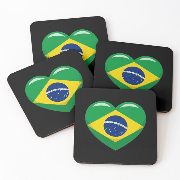 Item preview, Brazilian Flag Heart / I Love Brazil (On Black) designed and sold by STUDIO-72.
