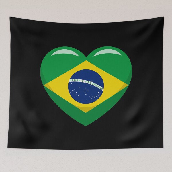 Item preview, Brazilian Flag Heart / I Love Brazil (On Black) designed and sold by STUDIO-72.