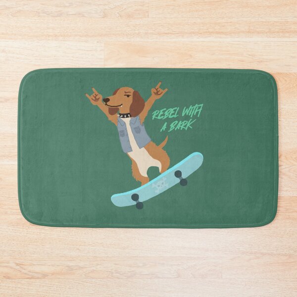 Artikelvorschau, Skateboard fahrender Dackel im Punkrock-Stil – Cartoon für Dackel-Liebhaber entworfen und verkauft von roarsomethings.