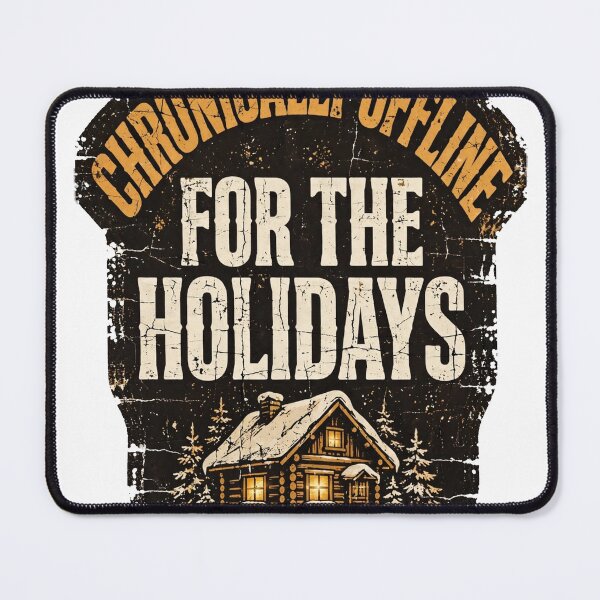 Item preview, Chronically Offline For The Holidays Shirt - Funny Christmas Badge Tee designed and sold by KERK Art and Design.