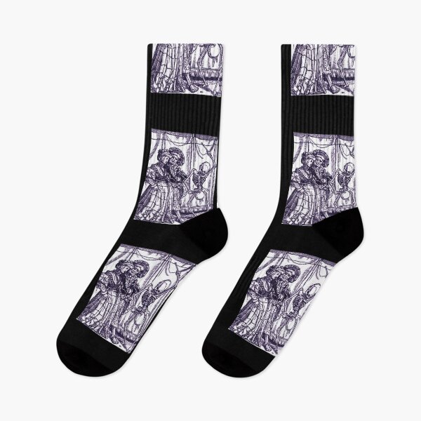 Item preview, Medieval Dance of Death - Danse Macabre Woodcut (violet version) designed and sold by Dungeon-Shop.