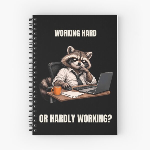 Item preview, Working Hard Or Hardly Working – Funny Raccoon Office Humor designed and sold by GeekAnglerStore.