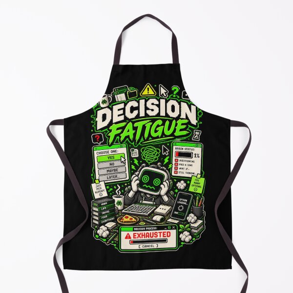 Item preview, Decision Fatigue – Retro Pixel Choice Overload Humor designed and sold by Mad Factory Designs.