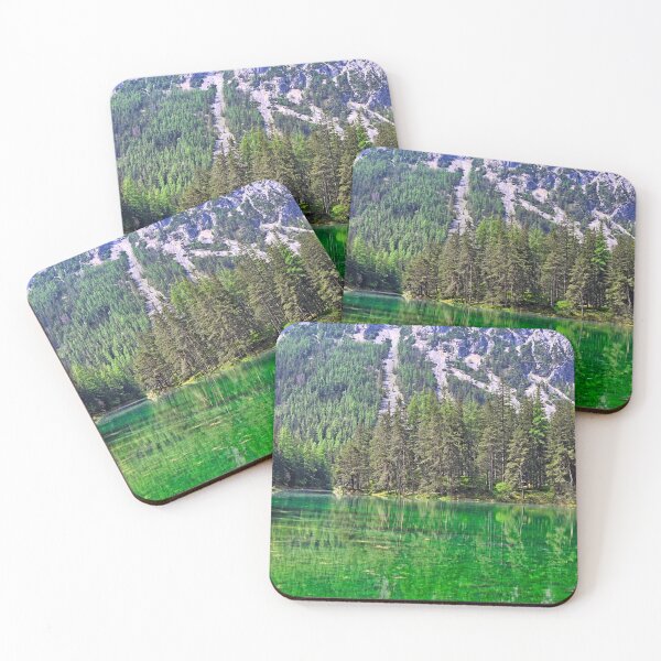Item preview, Pristine emerald green water of Gruner See lake with forest reflection in Styria Austria designed and sold by goceris.