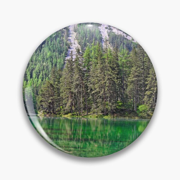 Item preview, Pristine emerald green water of Gruner See lake with forest reflection in Styria Austria designed and sold by goceris.