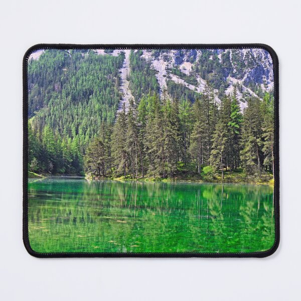 Item preview, Pristine emerald green water of Gruner See lake with forest reflection in Styria Austria designed and sold by goceris.
